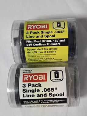 Ryobi 3 Pack .065" Line and Spool for 18V & 24V Cordless Trimmers